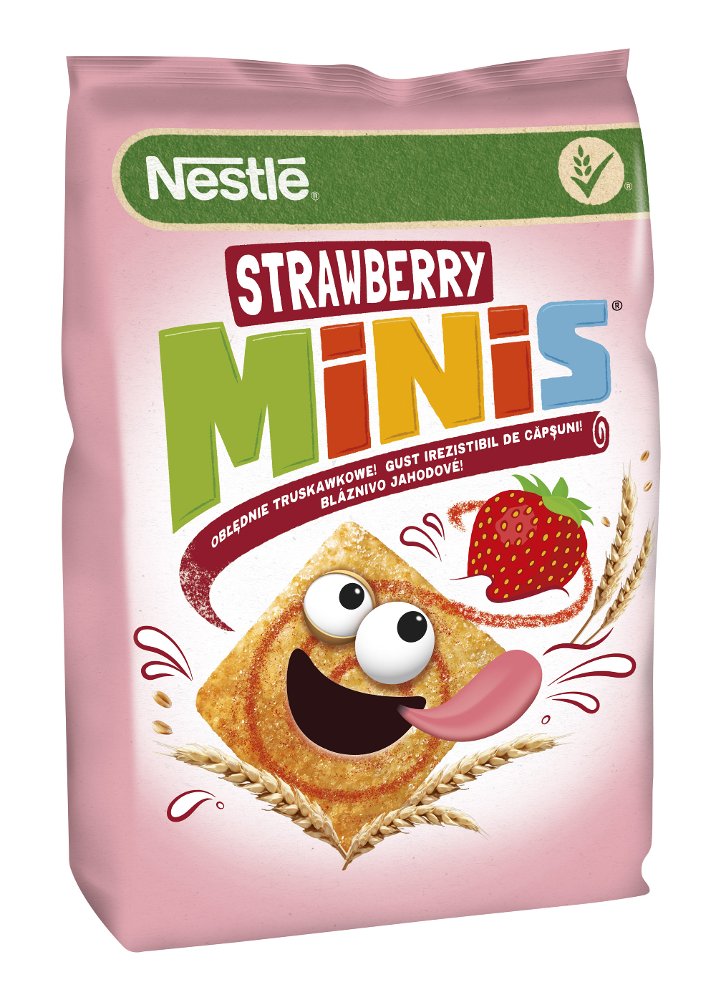 Cereale Nestle Strawberry Minis, pentru mic dejun 250g