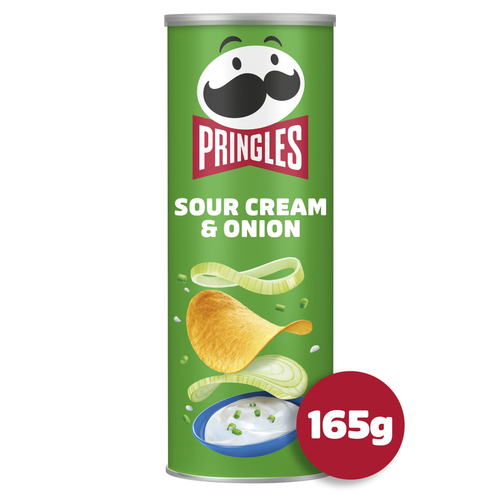 Chipsuri Pringles cu gust de smantana si ceapa, 165g