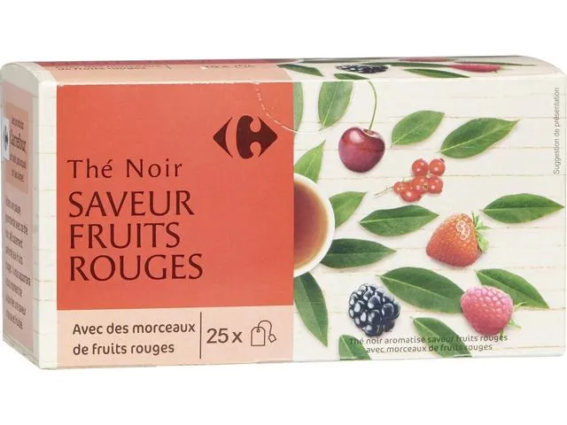 Ceai Carrefour cu 5 fructe rosii 2gx25 plicuri