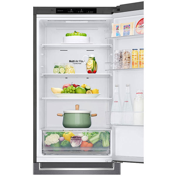 Combina frigorifica LG GBP31DSLZN, 341 l, H 186 cm, Clasa E, Argintiu, Door Cooling, NatureFresh, Total No Frost