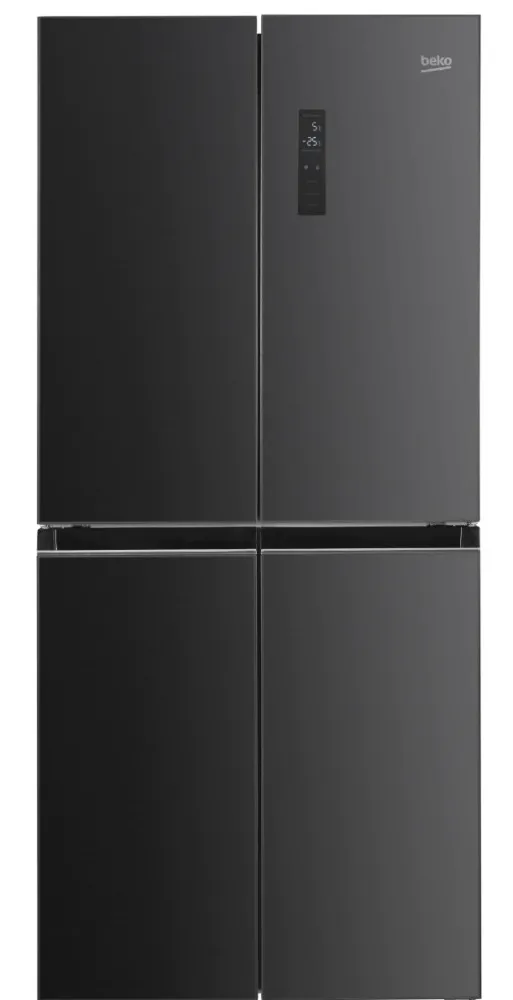 Side by side Beko GNO4031GS, 401 Litri, Clasa E, NeoFrost Dual Cooling, Display touch, H 180 cm, Gri antracit
