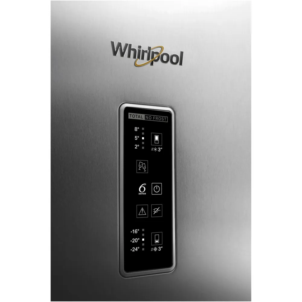 Combina frigorifica Whirlpool WB70E972X, 444 l, Total No Frost, 6th Sense, Active 0, Clasa E, H 195.5 cm, Inox