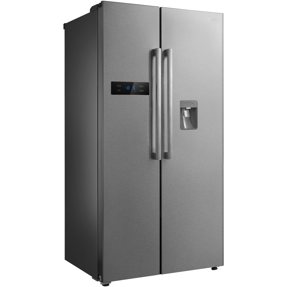 Side by side Tesla RB5200FMX1, 513 l, Total No Frost, Multi Air Flow, Twist Ice Maker, Super Freezing, Super Cooling, Control touch, Clasa F, H 178.8 cm, Inox