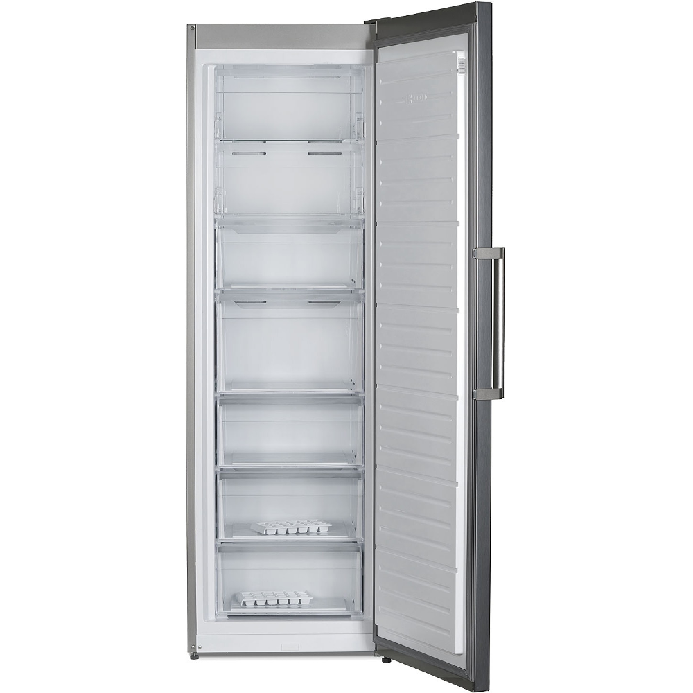 Congelator Heinner HFF-V280NFXF+, No Frost, 280 l, Clasa F, 7 sertare, Display, Control electronic, H 186 cm, Argintiu