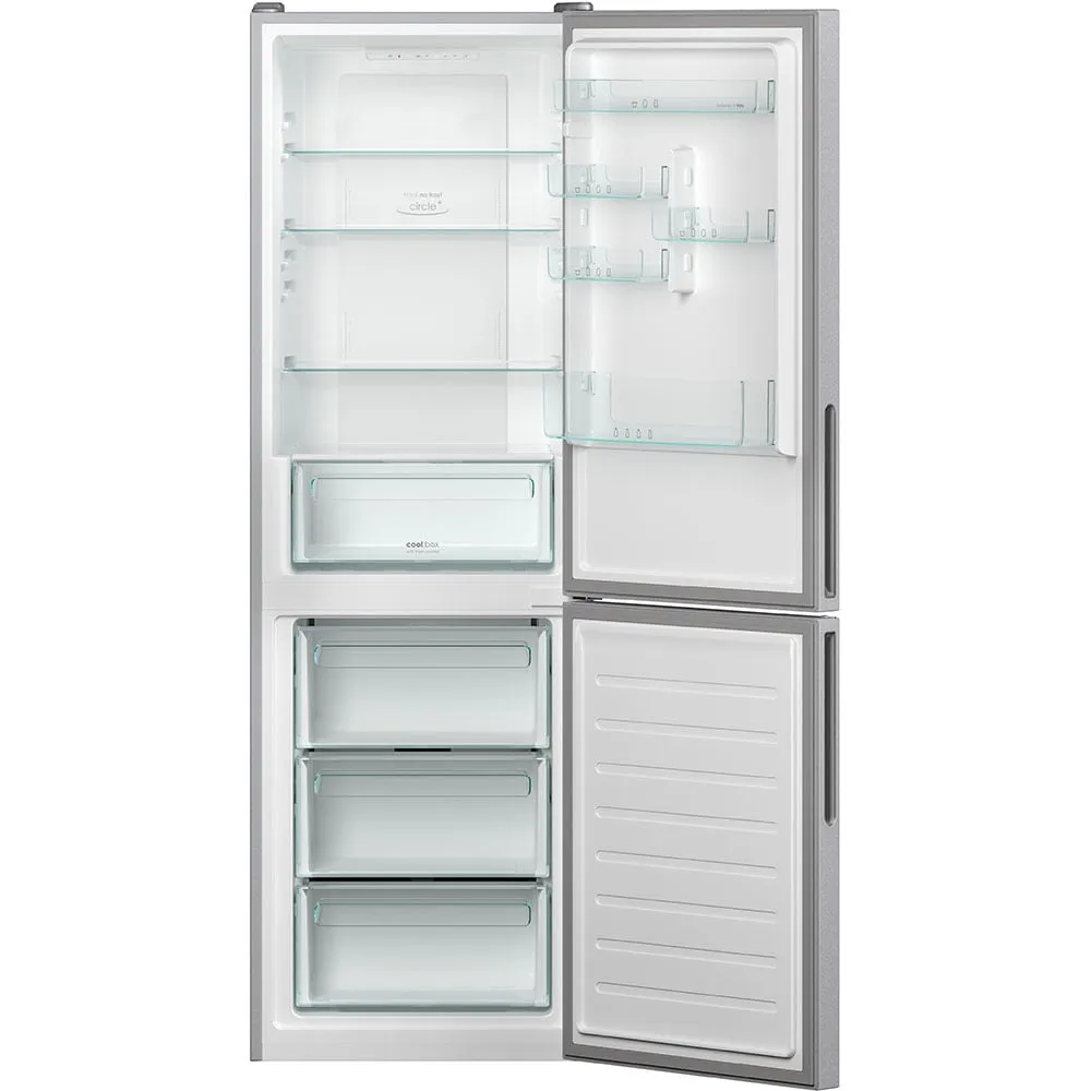 Combina frigorifica CANDY CCE4T618ES, Total No Frost, 341 l, H 185 cm, Clasa E, Wi-Fi, argintiu