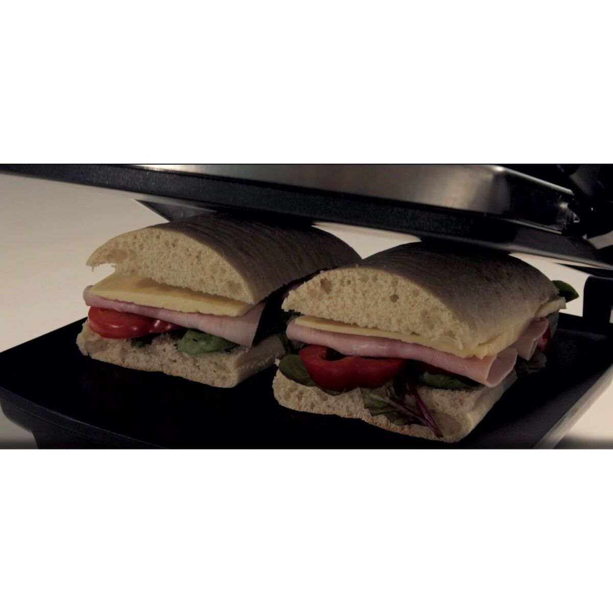 Sandwich-maker Breville VST025X 1000 W, Placi antiaderente, antialunecare, Negru/Inox