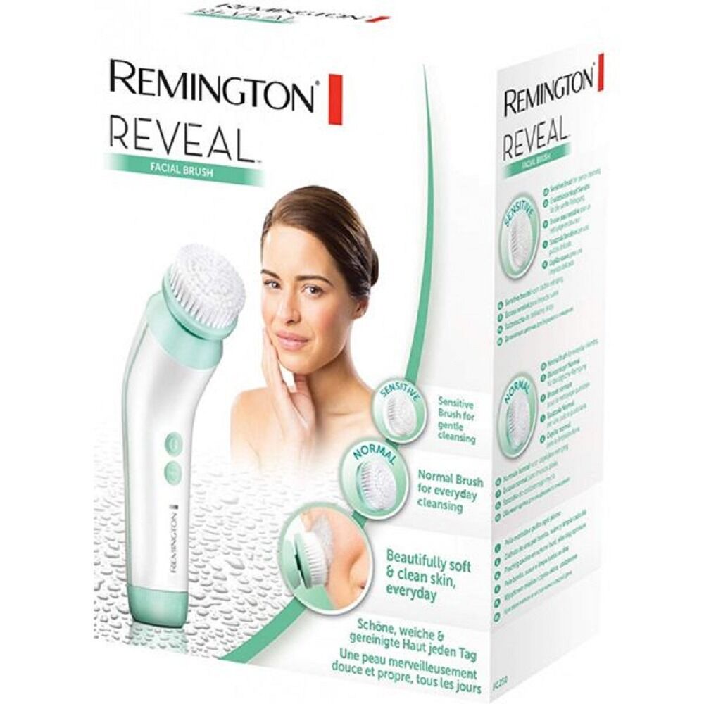 Perie de curatare faciala Remington Reveal FC250, 2 capete, 2 viteze, Alb/Verde