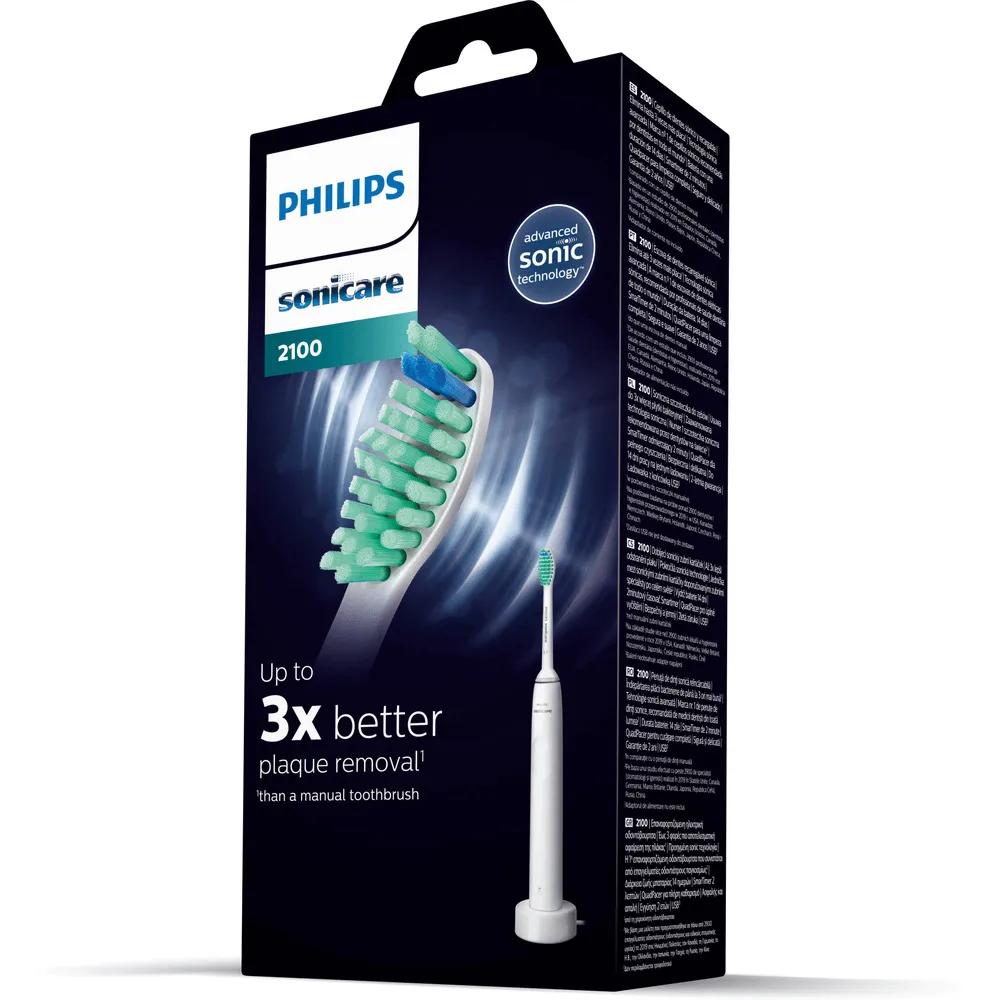 Periuta de dinti electrica Philips Sonicare Seria 2100 HX3651/13, 31000 oscilatii/minut, 1 capat de periere, Alb