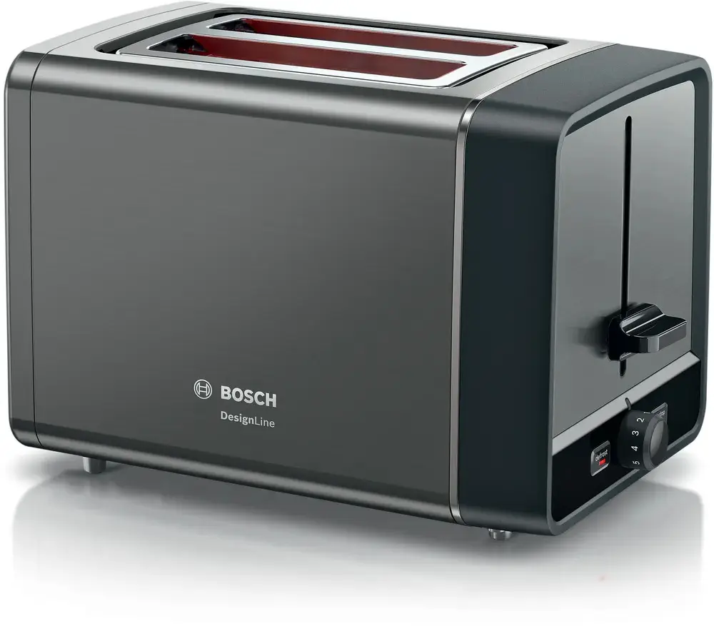 Prajitor de paine Bosch TAT5P425, 2 felii, 970 W, Gri / Antracit
