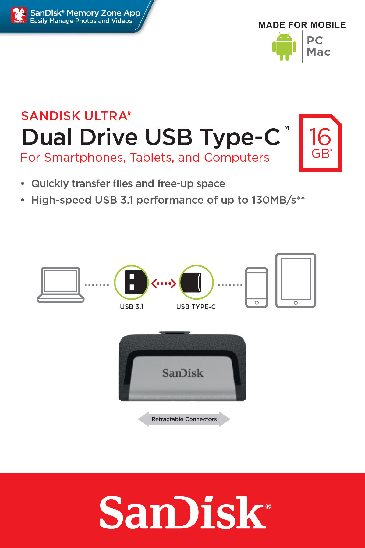 Sandisk Usb Dual Drive Typec 16Gb