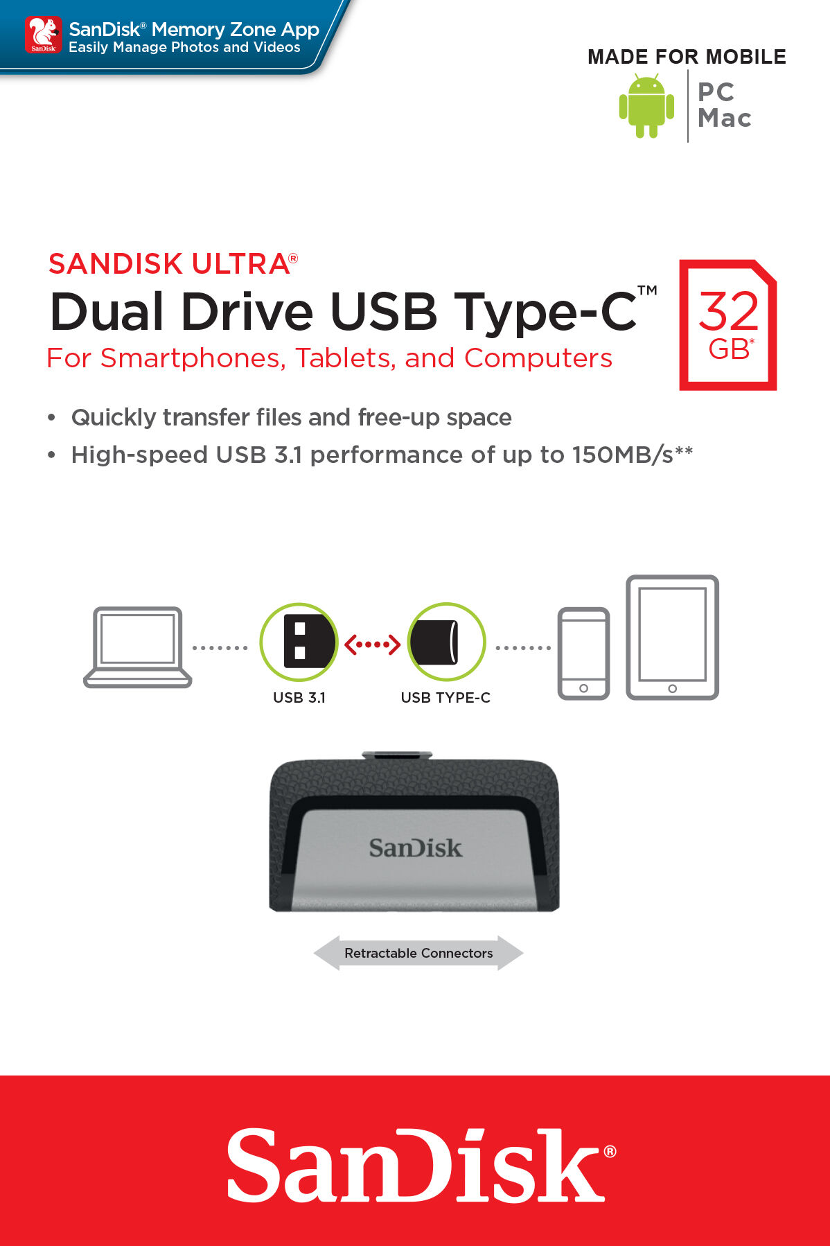 Sandisk Usb Dual Drive Typec 32Gb
