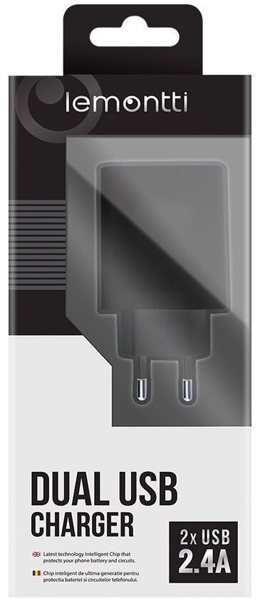 Incarcator retea Lemontti, 2 X USB, 2.4 A