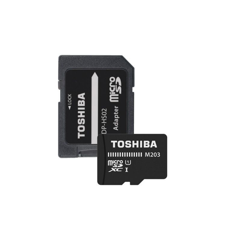 Card memorie Toshiba High Speed M203 100 MB/s, Micro SDXC, 64GB, Class 10, UHS-I + Adapter SD, Negru