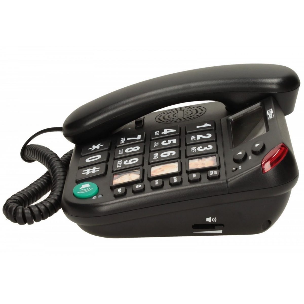 Telefon fix cu fir KXT480 MaxCom, LCD, Apelare rapida, Speaker, Tasta Mute/Pause, Negru