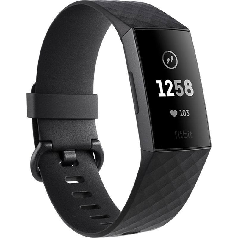 Bratara fitness Fitbit Charge 3, Autonomie 7 zile, OLED, Notificari, Somn, Respiratie, Graphite Black