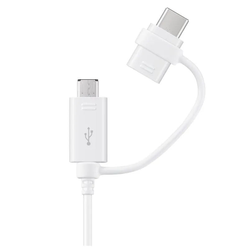 Cablu de date/incarcare Samsung Micro USB + Type-C, 1.5m, Alb
