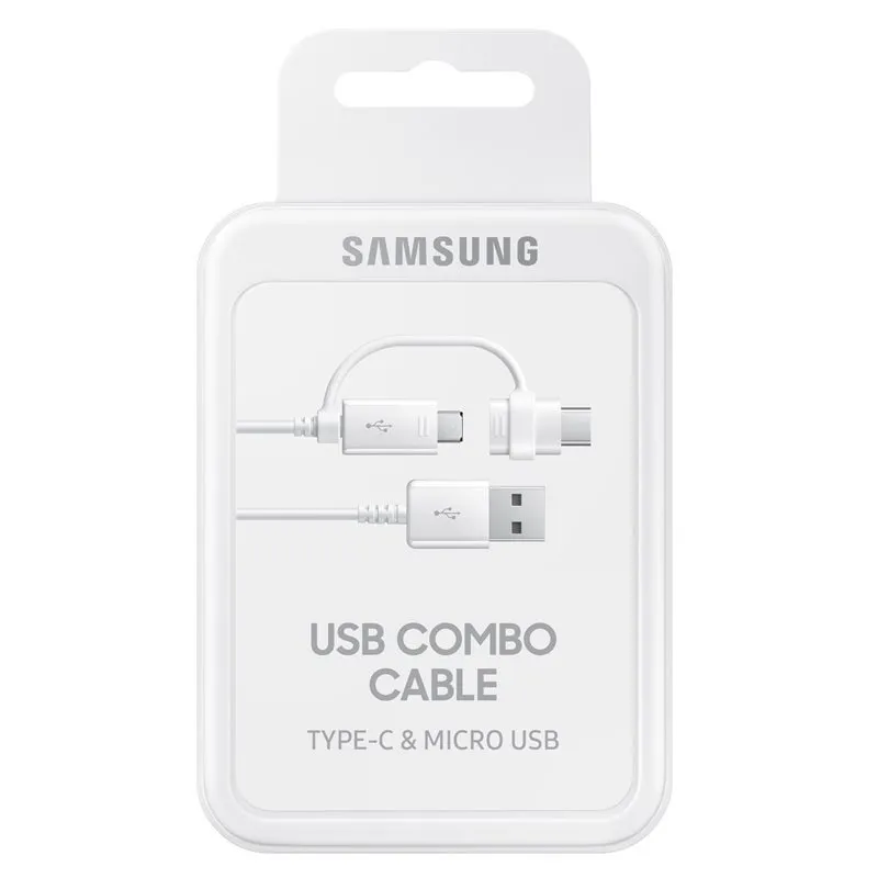 Cablu de date/incarcare Samsung Micro USB + Type-C, 1.5m, Alb