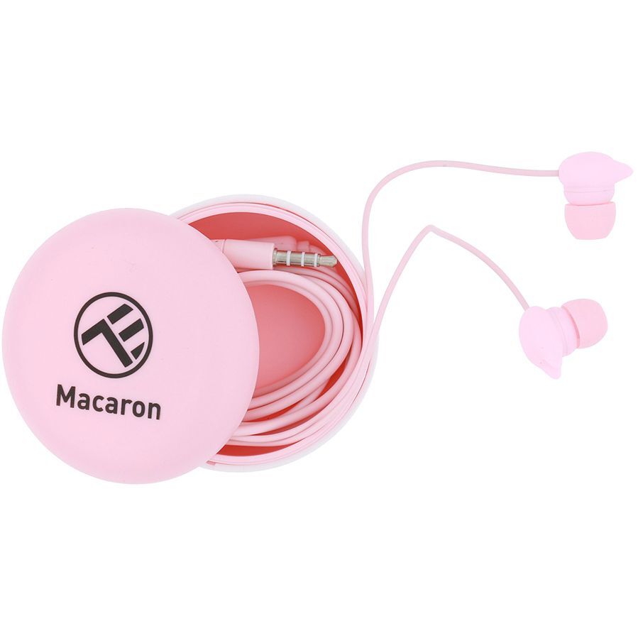 Casti in-ear Tellur Macaron, Cu fir 1.2m,  Jack 3.5 mm, Microfon, Roz