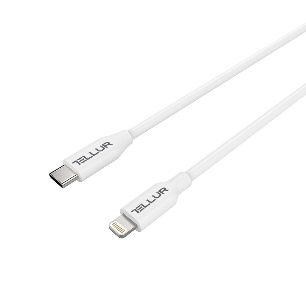 Cablu Tellur TLL155323, Type-C/Lightning MFI, TPE, 1 m, Alb