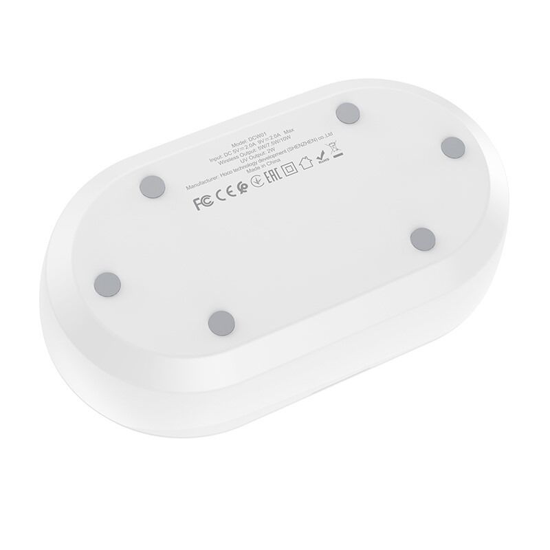 Cutie sterilizatoare Hoco DCW01 UV cu Incarcator wireless, Alb