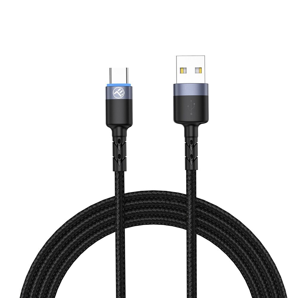Cablu tip C Tellur TLL155314, Type-C, USB-A, LED ,2 metri, Negru