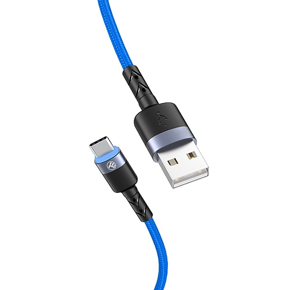 Cablu date Tellur TLL155344, USB/Type-C, lumina LED, 3A, 1.2 m, Albastru