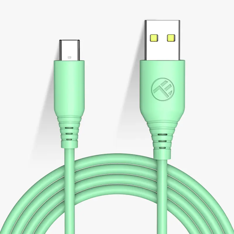 Cablu silicon Tellur USB to Type-C, 3A, 1m, verde