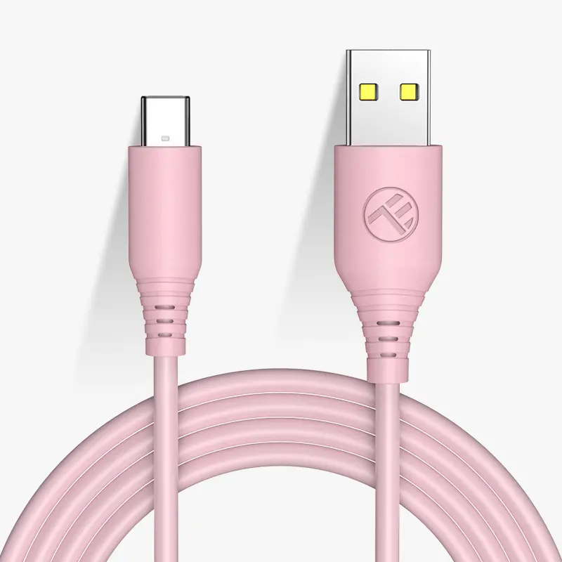 Cablu silicon Tellur USB to Type-C, 3A, 1m, roz