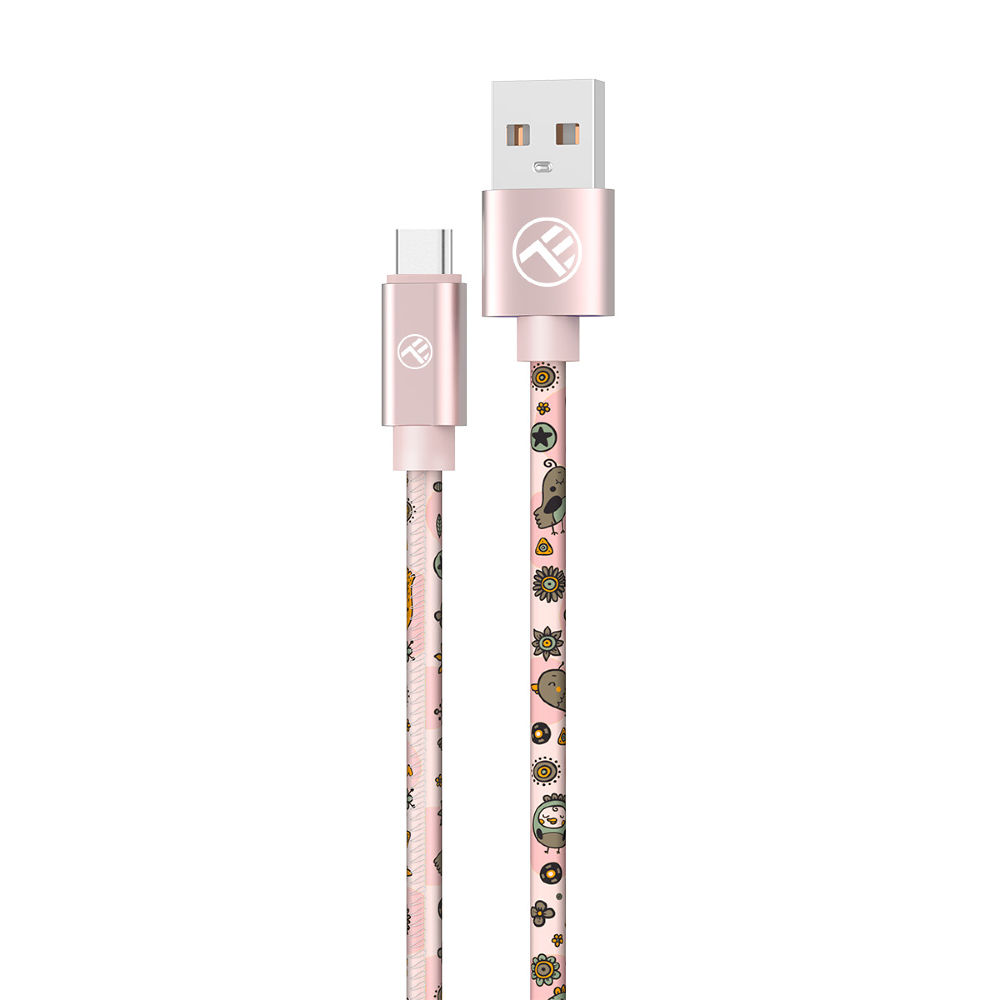 Cablu Tellur, USB - USB-C, 1m, Roz