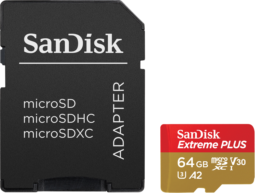 Card de memorie SanDisk Extreme microSDXC, 64 GB, UHS-I, U3 + Adaptor SD