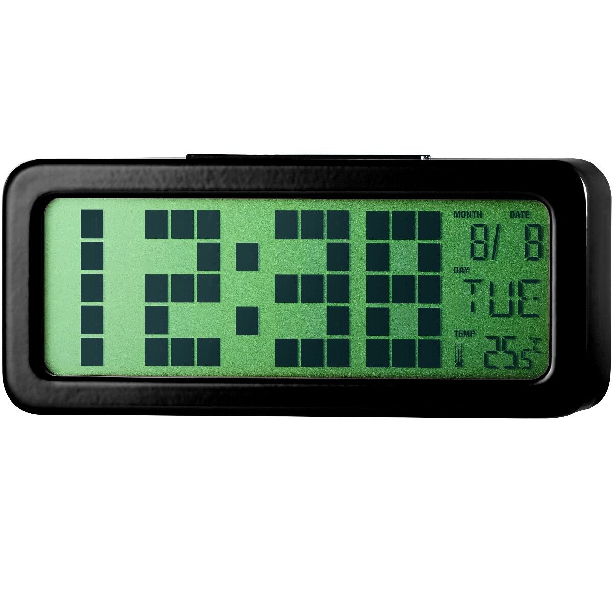 Ceas digital cu alarma PSDC006BK Poss, Ecran 1.25 inch, Senzor temperatura interioara