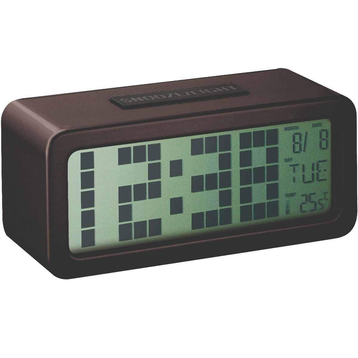 Ceas digital cu alarma PSDC006BK Poss, Ecran 1.25 inch, Senzor temperatura interioara