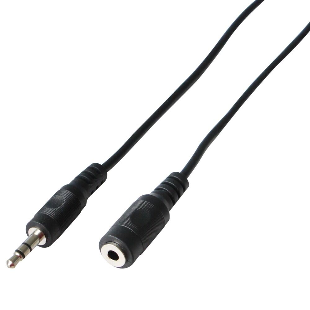 Cablu audio Jack M/F Poss PSAUD04, 5 m, 3.5 mm, Negru