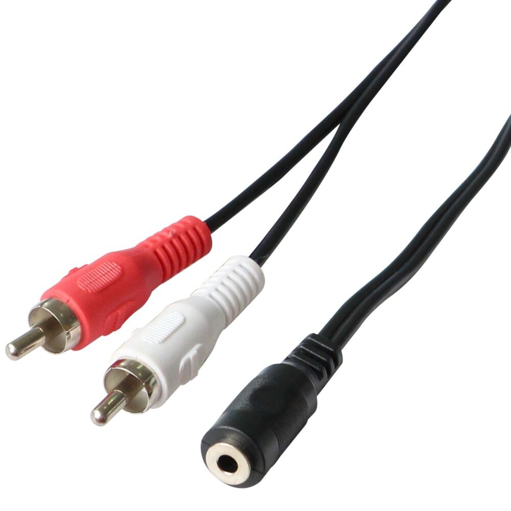 Cablu audio Jack F/RCA Poss PSAUD25, 0.25 m, 3.5 mm, Negru