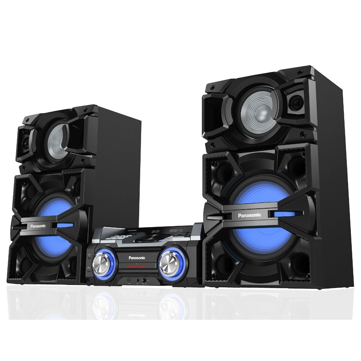 Minisistem audio Hi-Fi Panasonic SC-MAX4000EK, CD Player, Tuner FM, Airquaqe Bass, Max Jukebox, Max DJ Station, Bluetooth, NFC, 2400W, 2 GB, USB, Negru