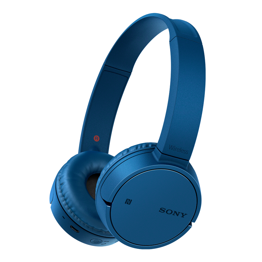 Casti audio Sony WHCH500L, Wireless, Bluetooth, NFC, Autonomie 20 ore, Albastru
