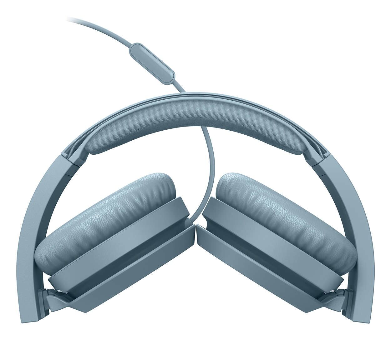 Casti audio on-ear Philips TAH4105BL, cu fir, microfon, Albastru