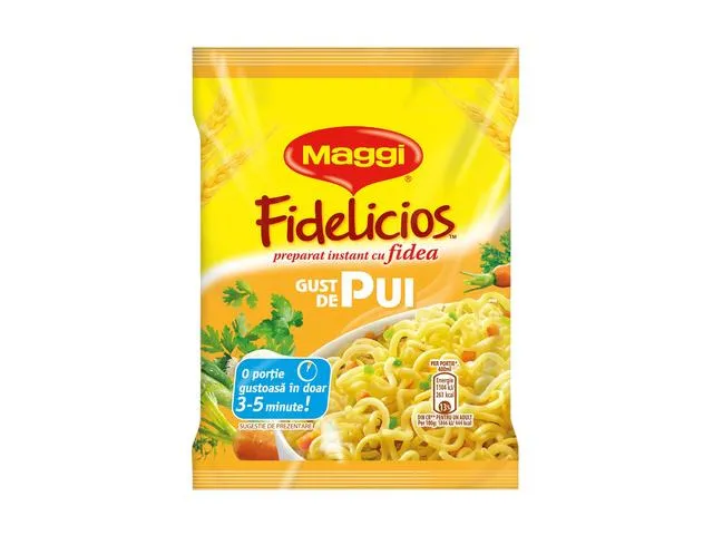 Preparat instant cu fidea Maggi Fidelicios cu gust de pui 59.2g