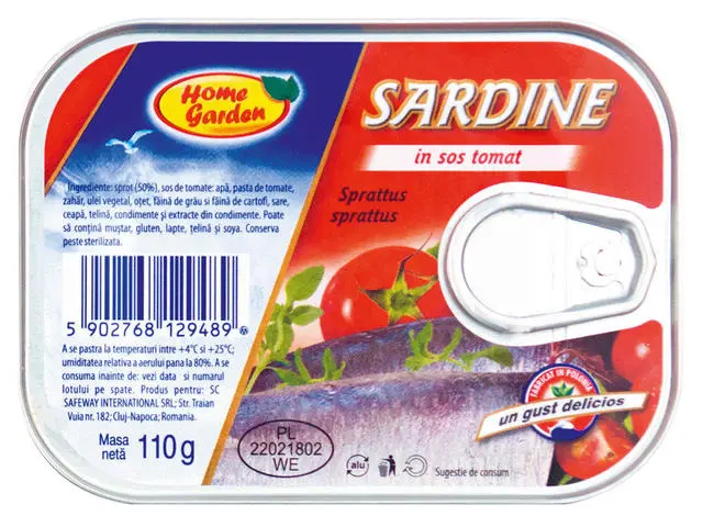 Sardine in sos tomat Home Garden 110g