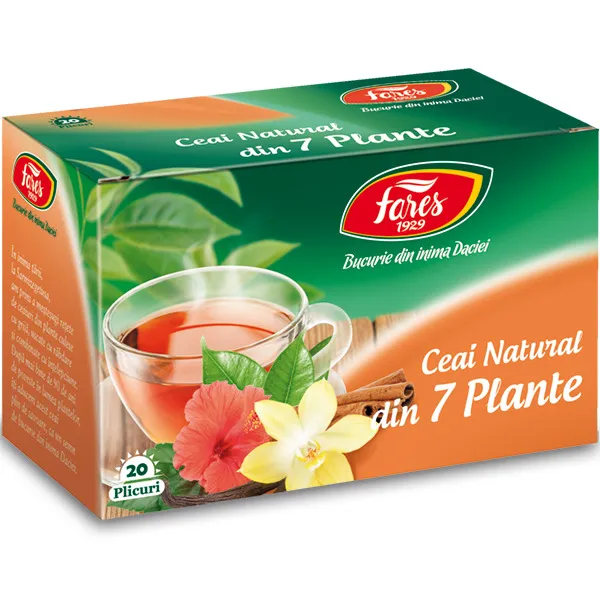 Ceai Fares, natural din 7 plante, 20 pliculete