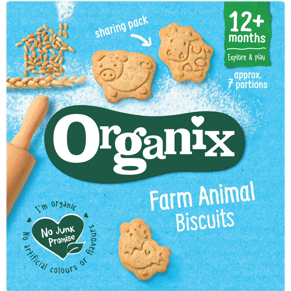 Biscuiti Organix Bio animale, +12 luni, 100g