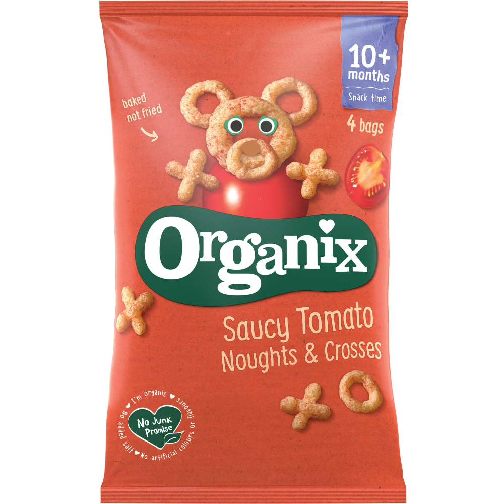 Snack din porumb expandat Bio Organix cu Rosii, de la 10 luni 4x15 g