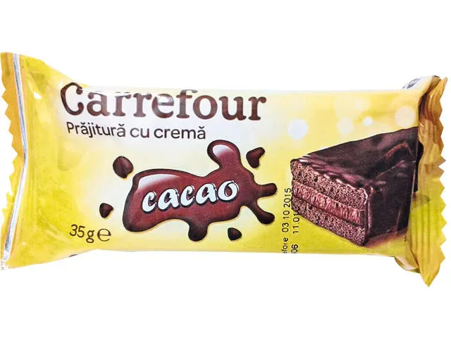 Prajitura cu crema de cacao Carrefour Classic, 35 g