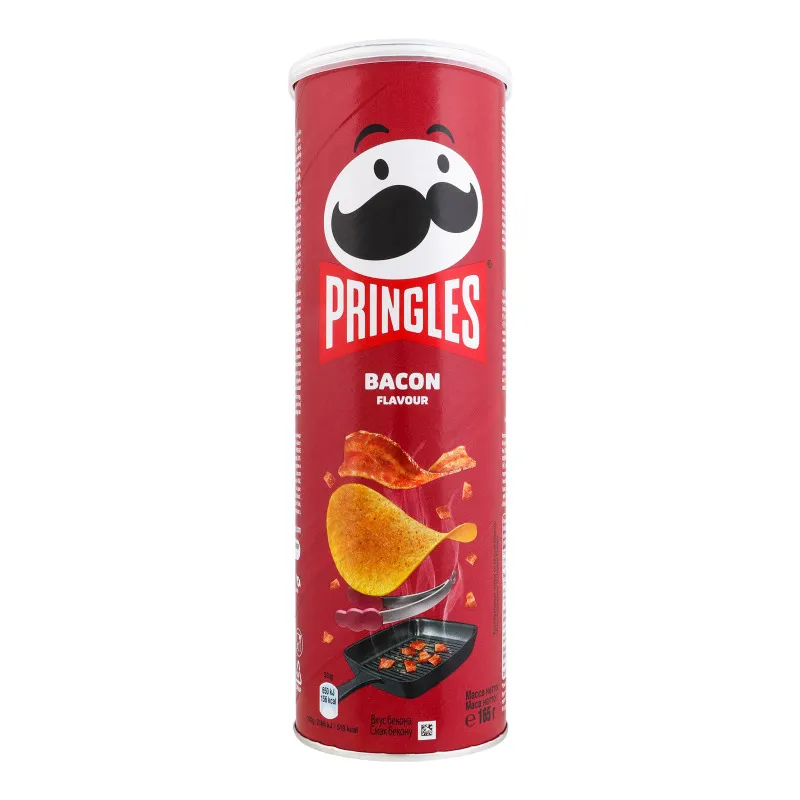 Chipsuri Pringles cu gust de bacon, 165g