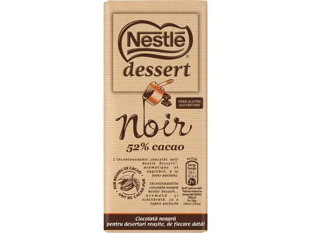 Ciocolata de menaj neagra, Nestle Dessert Noir, 205g