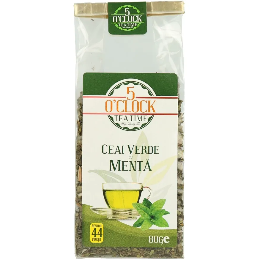 Ceai Verde, 5 O'Clock Tea, cu Menta 80 g