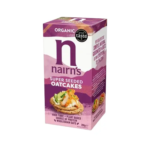 Painici organice Nairn's din ovaz integral cu seminte chia 200g