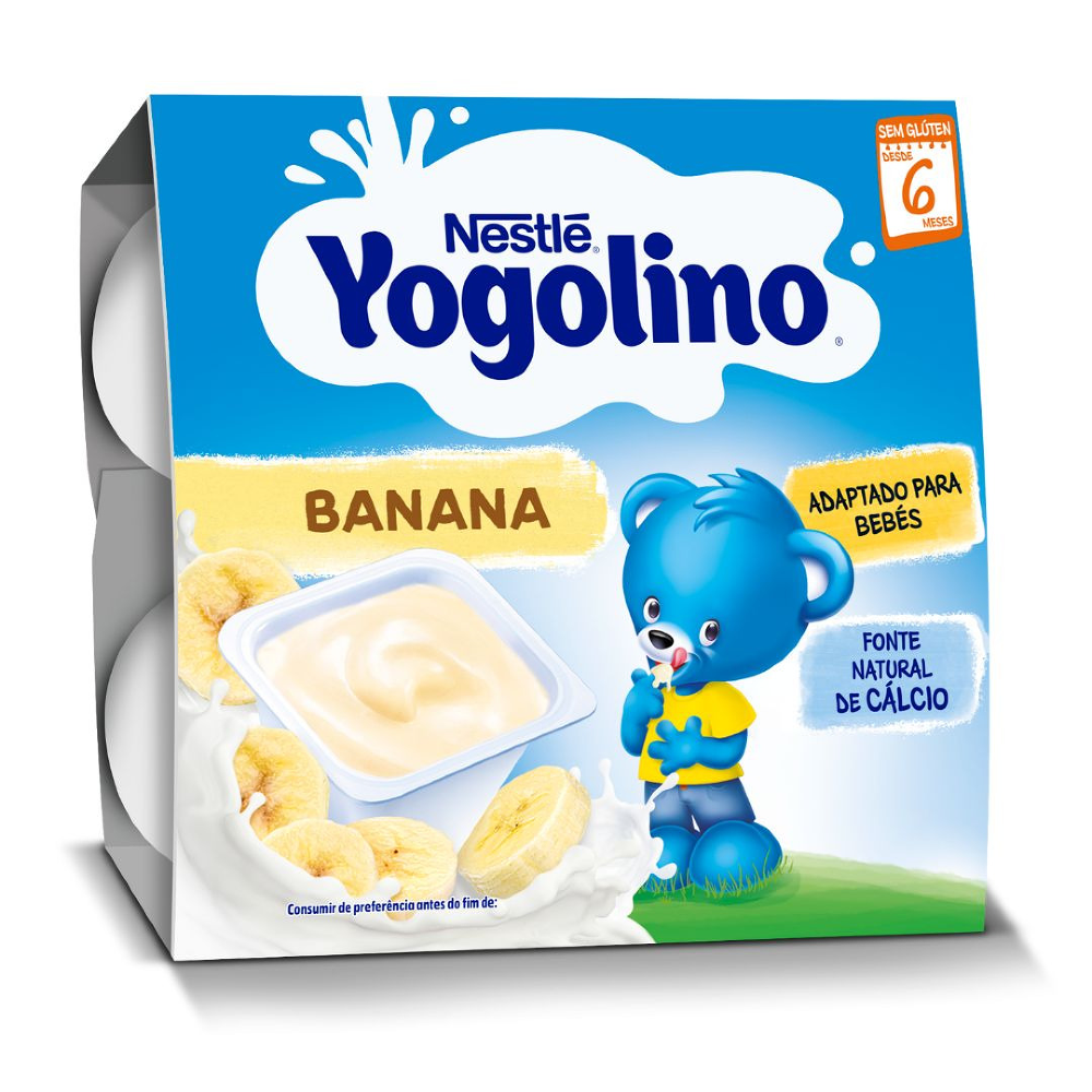 Gustare cu lapte si banane Yogolino Nestle, 6-36 luni, 4x100g