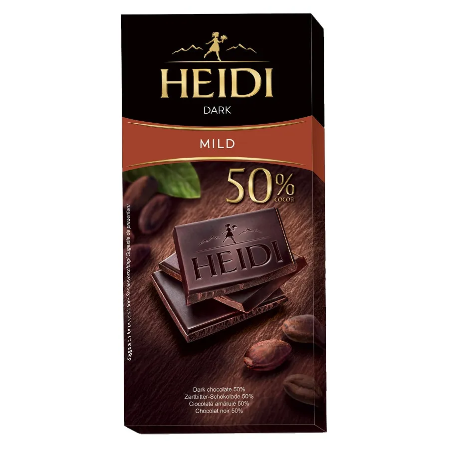 Ciocolata amaruie Heidi Dark 50% cacao 80 g