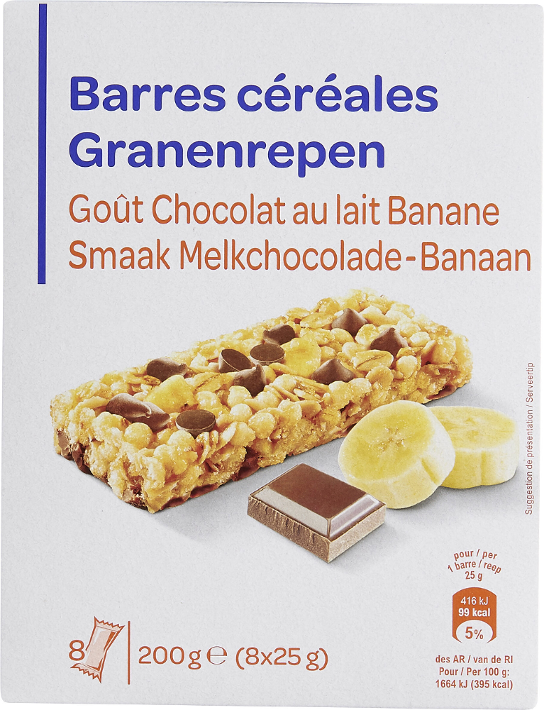 Batoane cu cereale, ciocolata & banane Carrefour200 g
